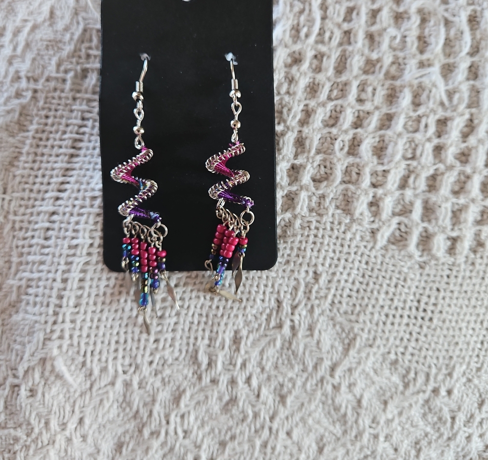 Spiral Beaded Earrings